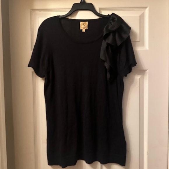 Kasper Black Top with Side Decoration, Size XL, Excellent Condition!!! - Picture 1 of 2